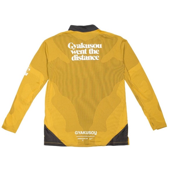 NIKE X GYAKUSOU DRI-FIT HALF ZIP PERFORMANCE PULLOVER IN YELLOW - Picture 2 of 5